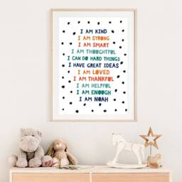 Boys Positive Affirmation Print, Inspirational Quotes, Bedroom Decor, Playroom Prints, Nursery Wall Art - thumbnail 2