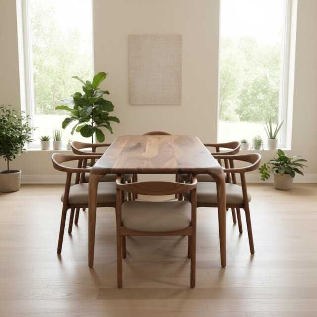 Walnut Table, Living Room Tables, Modern Dining Wooden Kitchen Furniture - image 1