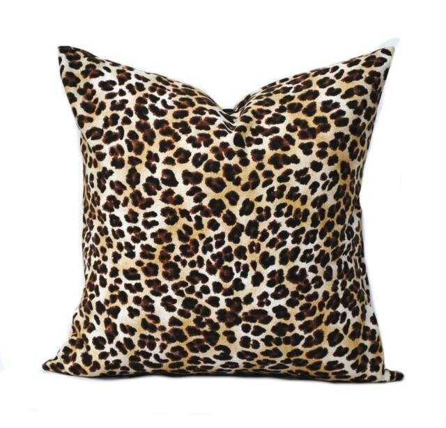 One Animal Print Pillow Covers, Home Decor, Decorative Pillow, Throw Brown Tan Pillow, Leopard - image 1