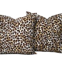 One Animal Print Pillow Covers, Home Decor, Decorative Pillow, Throw Brown Tan Pillow, Leopard - thumbnail 2