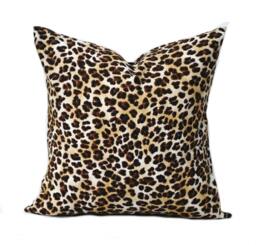 One Animal Print Pillow Covers, Home Decor, Decorative Pillow, Throw Brown Tan Pillow, Leopard - thumbnail 1