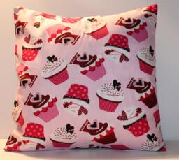 12x12 Valentine's Day Cupcake Accent Pillow - thumbnail 1