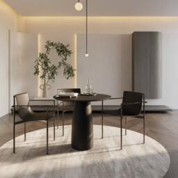 Kopar Round Black Colour Dining Table D850 - thumbnail 2