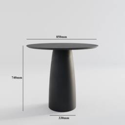 Kopar Round Black Colour Dining Table D850 - thumbnail 3