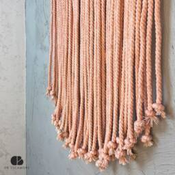 Soft Color Macrame Wall Hanging Set Handmade Cotton Fiber Decor - thumbnail 2