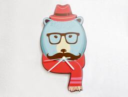Hipster Bear - Wall Clock - thumbnail 1