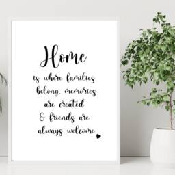 Home Is Where - Friends Family Welcome Wall Print Gift Bespoke Poster A5 A4 A3 Framed - thumbnail 3