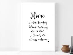 Home Is Where - Friends Family Welcome Wall Print Gift Bespoke Poster A5 A4 A3 Framed - thumbnail 1