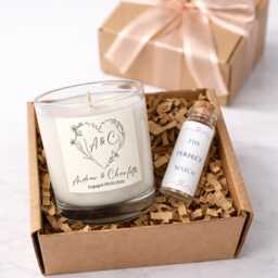 Engagement Candle Gift Set - Personalised Wedding Or Anniversary Present UK - thumbnail 1