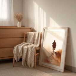 March Of Memory - Soldier Military Wall Art Print, Army Silhouette Painting, Veteran Memorial Gift, Patriotic Decor, Framed Print Option - thumbnail 1