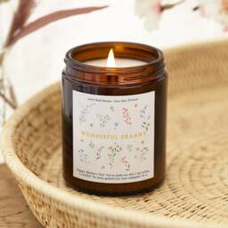 Personalised Granny Scented Candle Floral Design, Soy Wax - thumbnail 1