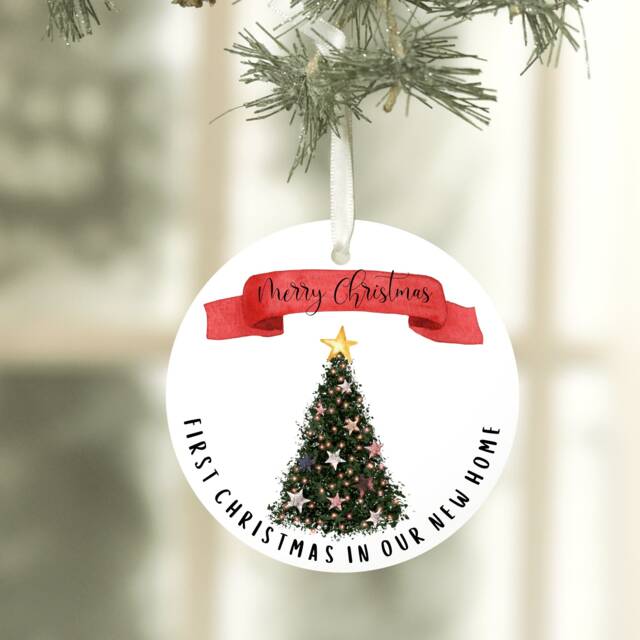 New Home Christmas Bauble, 1st in Home, Bauble For Couple, Gift First Family - image 1