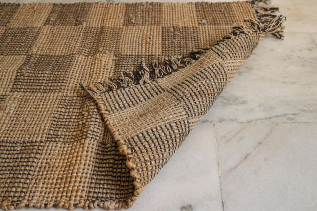 Handwoven Hemp Rug Dhurrie Natural Fiber, Multi Pom - 2 X 3 Ft - image 1