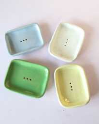 Ceramic Rectangle Soap Dish - Large Flat Dish - thumbnail 1