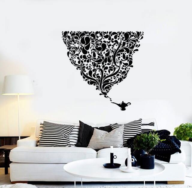 Magic Lamp Wall Vinyl Decal Cool Floral Flower Decor Fantasy-Themed Space Sticker 2330Di - image 1