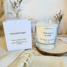 Coconut Lime Candle Vegan Soy Wax Cruelty Free Birthday Gift Christmas 8Oz Scented - thumbnail 3