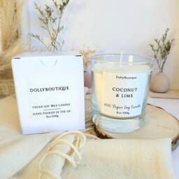 Coconut Lime Candle Vegan Soy Wax Cruelty Free Birthday Gift Christmas 8Oz Scented - thumbnail 2