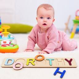 Personalized Wooden Name Puzzle, Montessori Toy, Baby Shower Gift - thumbnail 2
