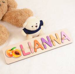 Personalized Wooden Name Puzzle, Montessori Toy, Baby Shower Gift