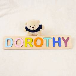 Personalized Wooden Name Puzzle, Montessori Toy, Baby Shower Gift - thumbnail 3