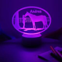 Personalised Horse & Girl Led Night Light Equestrian Gift - thumbnail 2
