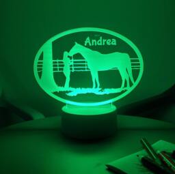 Personalised Horse & Girl Led Night Light Equestrian Gift - thumbnail 1