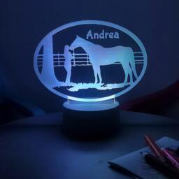 Personalised Horse & Girl Led Night Light Equestrian Gift - thumbnail 3