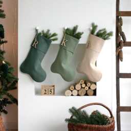 Personalised Christmas Stocking, Minimalist Linen Scandinavian Decor, Neutral Family Stockings, Natural Xmas - thumbnail 3