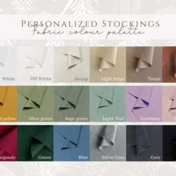 Personalised Christmas Stocking, Minimalist Linen Scandinavian Decor, Neutral Family Stockings, Natural Xmas - thumbnail 4
