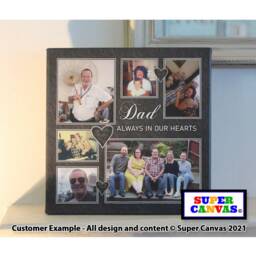 Memorial Picture Photo Collage Framed Canvas Print Dad Mum Son Daughter Grandad Nana Wife Husband With Sympathy Christmas Gift - thumbnail 1