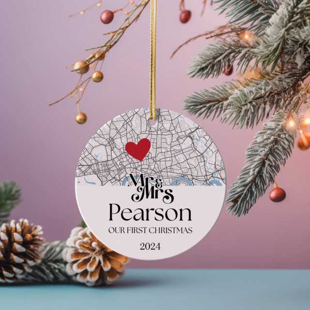 Personalized Engaged Location Ornament - Unique Gift For Newlyweds, Our First Christmas & Anniversary Keepsake Him, Announcement - image 1