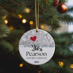 Personalized Engaged Location Ornament - Unique Gift For Newlyweds, Our First Christmas & Anniversary Keepsake Him, Announcement - thumbnail 3