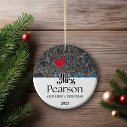 Personalized Engaged Location Ornament - Unique Gift For Newlyweds, Our First Christmas & Anniversary Keepsake Him, Announcement - thumbnail 2
