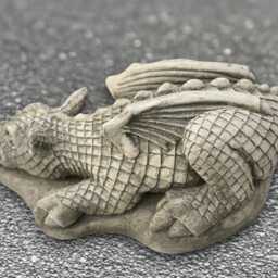 Stone Dragon Statue Concrete Relaxing Figurine Cement Animal Decoration Handmade Laying Ornament Wildlife Sculpture Lover Gift - thumbnail 3