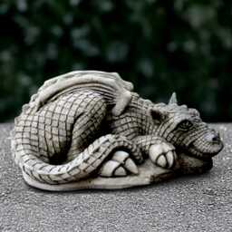 Stone Dragon Statue Concrete Relaxing Figurine Cement Animal Decoration Handmade Laying Ornament Wildlife Sculpture Lover Gift - thumbnail 2
