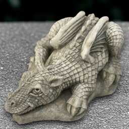 Stone Dragon Statue Concrete Relaxing Figurine Cement Animal Decoration Handmade Laying Ornament Wildlife Sculpture Lover Gift - thumbnail 4