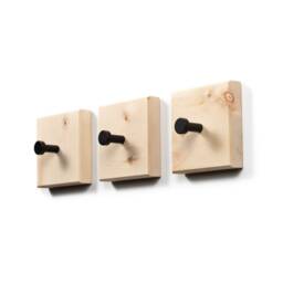Self-Adhesive Coat Hooks Made Of Swiss Pine - Mounting Without Drilling, Adhesive Pad Wooden Rack Wall Hooks, Rail Wood - thumbnail 2