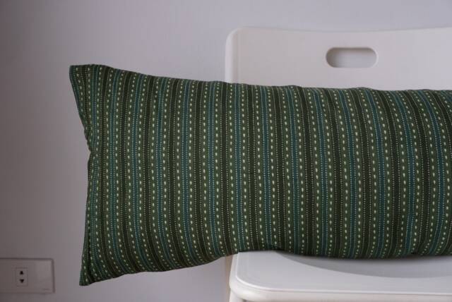 Lumbar Pillow Cover Indian Block Print, Natural Dyed Batik - image 1
