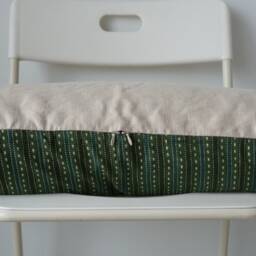 Lumbar Pillow Cover Indian Block Print, Natural Dyed Batik - thumbnail 3