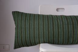 Lumbar Pillow Cover Indian Block Print, Natural Dyed Batik - thumbnail 1
