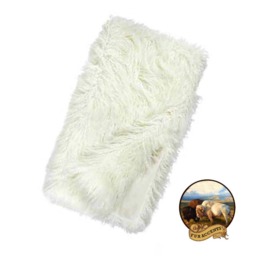 Plush Faux Fur Throw Blanket, Shag Sheepskin, White Minky Lining, Accents Usa