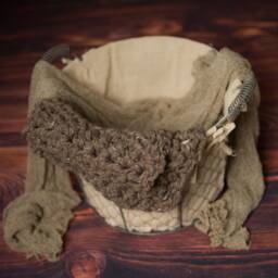 Chunky Barley Brown Baby Blanket Newborn Photography Prop - thumbnail 3