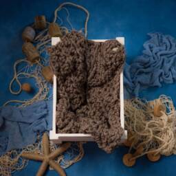 Chunky Barley Brown Baby Blanket Newborn Photography Prop - thumbnail 2