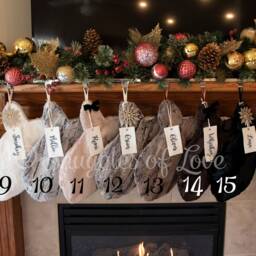 Personalized Fur Cat Christmas Stocking Handmade Fish-Shaped Design in Your Choice Of Colors - thumbnail 3