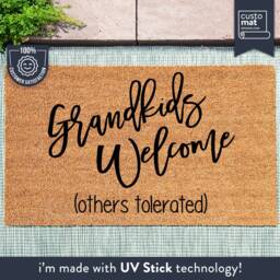 Grandkids Welcome Others Tolerated - Funny Custom Doormat Family Mat Porch Decor Grandparent Gift Ideas - thumbnail 1