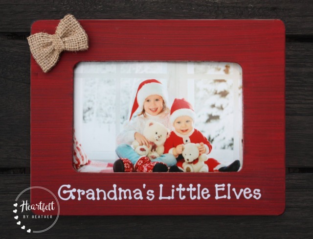 Personalized Grandma Christmas Picture Frame, Hand-Painted 4x6 Gift - image 1