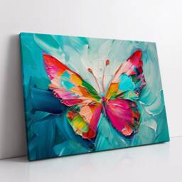 Colorful Butterfly Abstract Oil Painting Pop Art Style Wall Framed Canvas Poster Print Home Kitchen Living Room Decor Wildlife Gifts - thumbnail 2