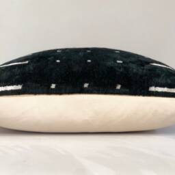 Black Velvet Ikat Pillow Handmade Decorative Cushion - thumbnail 4