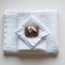 Linen Orange Waffle Weave Towel Set Of 3 - Bath, Hand, & Washcloth Ensemble - thumbnail 3