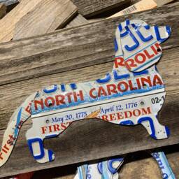 Handmade Daschund Dog Pet License Plate Metal Rustic Decor Wood Sign Wall Art Pallet - thumbnail 2